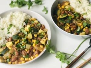 Beans with Corn and Zucchini