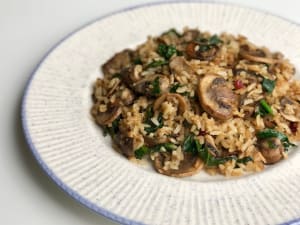 Mushroom and Spinach Rice