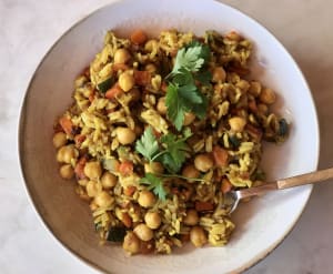 Curry Rice with Garbanzos