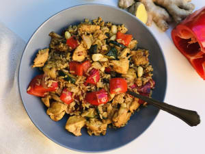 Asian-Style Rice with Chicken and Vegetables