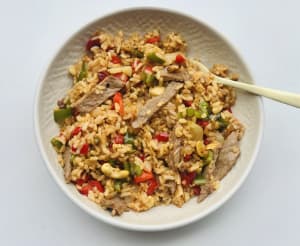 Rice with Beef and Peppers