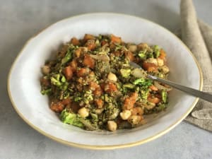 Arroz de Brócoli con Zanahoria, Garbanzos y Quinua