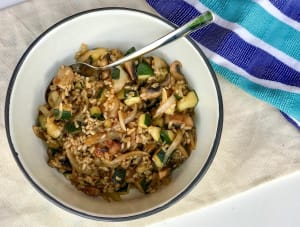 Zucchini and Mushroom Fried Rice