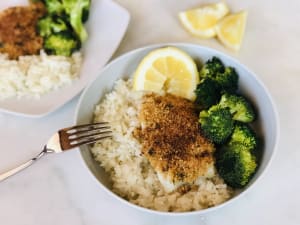 Cod with Broccoli and Rice
