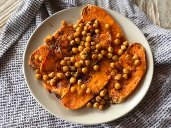 Roasted Sweet Potato and Chickpeas