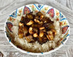 Asian-style Eggplant with Cashews