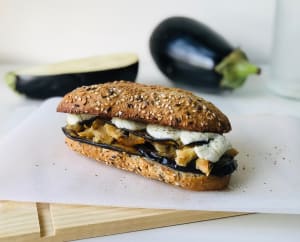 Chicken, Cheese, and Eggplant Sandwich
