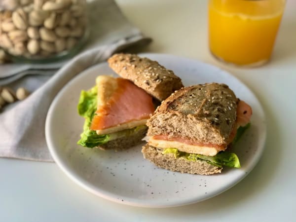 Omelet Sandwich with Smoked Salmon