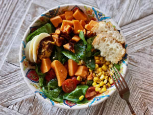 Egg, Spinach, and Sweet Potato Bowl