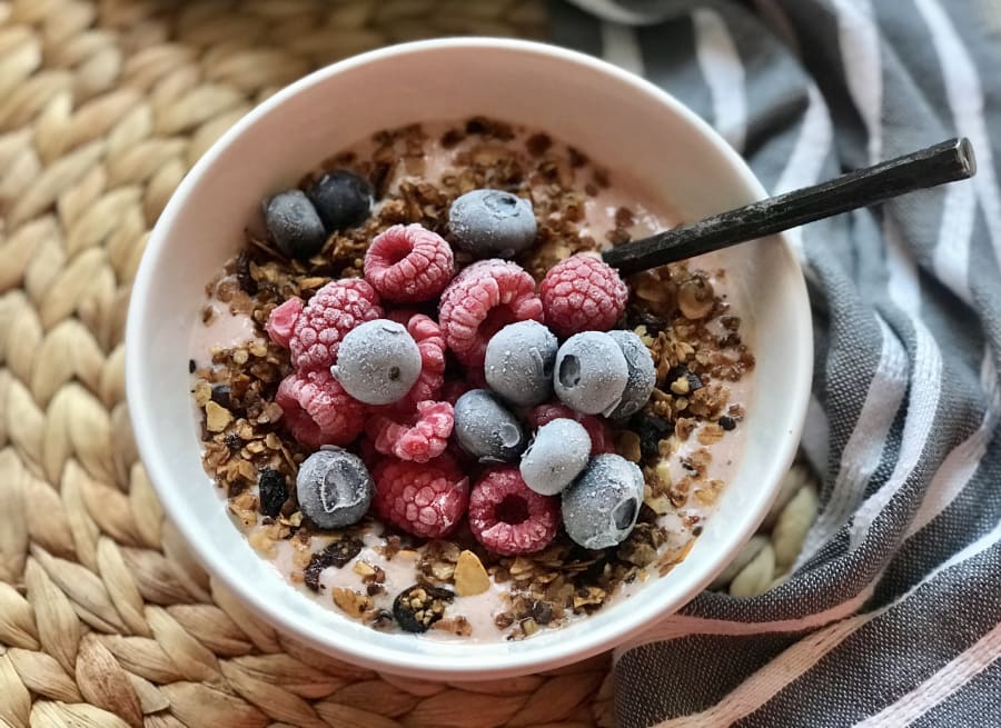 Blueberry and Raspberry Bowl with Granola