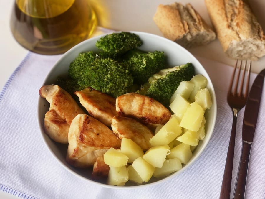 Chicken, Potato, and Broccoli Bowl