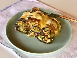 Chicken and Zucchini-Stuffed Eggplant Cannelloni