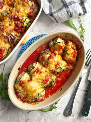 Zucchini Cannellonis Filled with Broccoli and Chicken