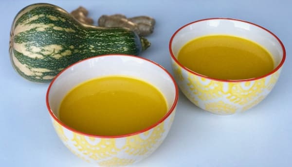 Creamy Pumpkin Soup with Ginger and Coconut Milk