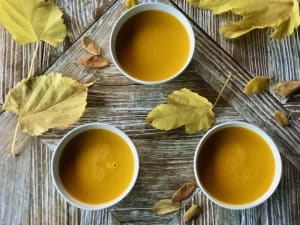 Creamy Carrot Soup with Coconut Milk and Ginger
