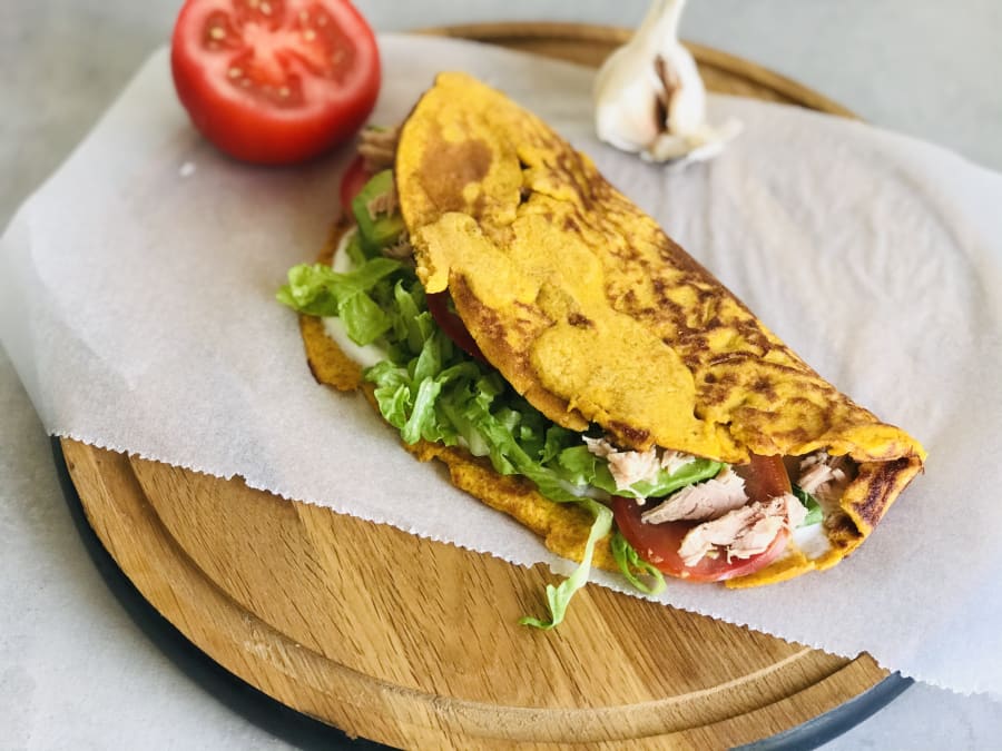 Tuna Filled Carrot Crepes