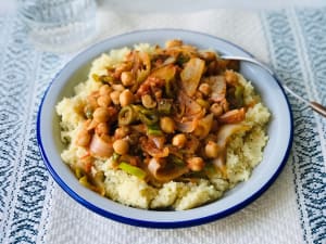 Chickpea and Green Bell Pepper Couscous