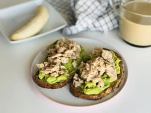 Hearty Turkey and Avocado Toasts with Fruit and Chocolate
