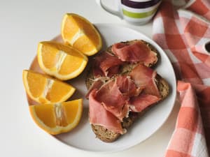 Balanced Serrano Ham Toast Breakfast