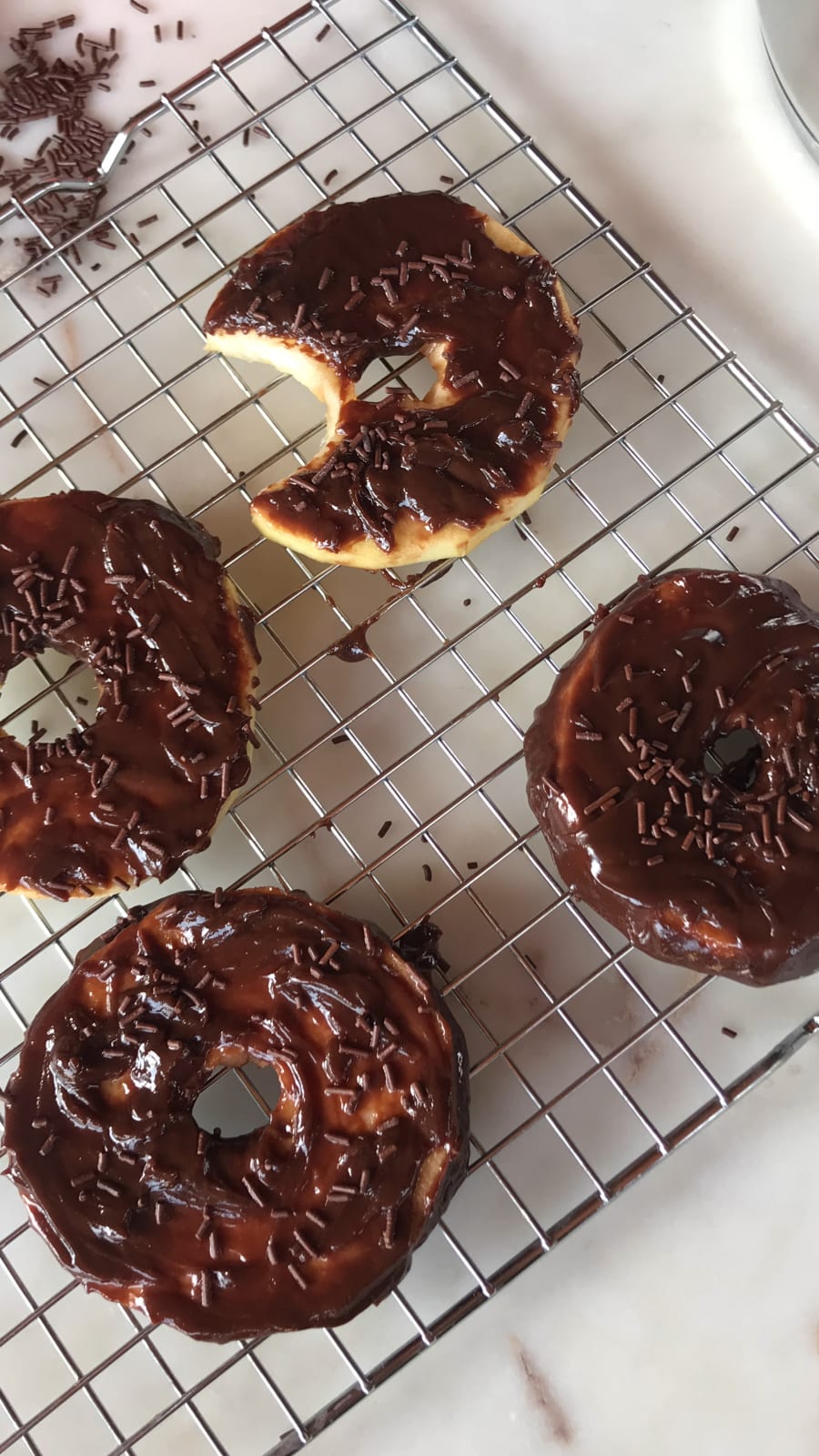 Apple Donuts with Chocolate