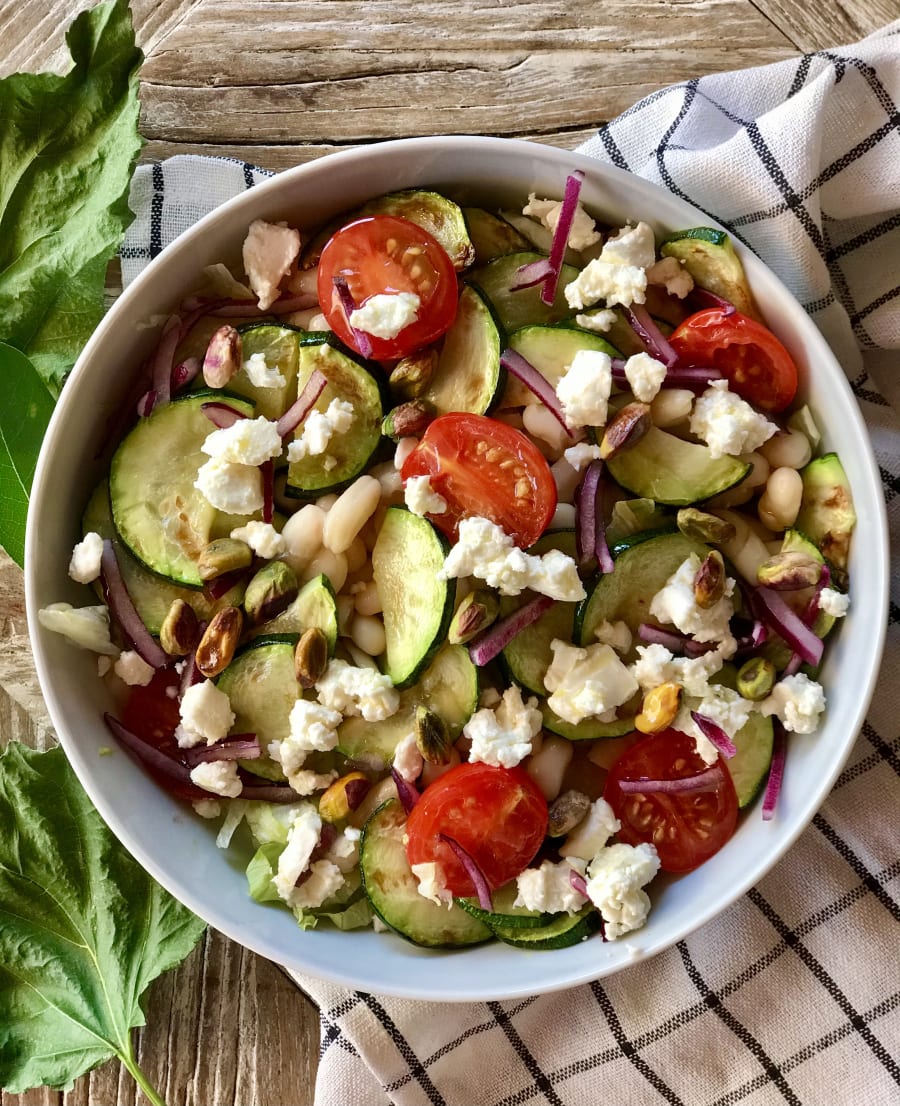 Bean Salad with Zucchini and Feta