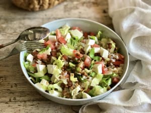 Rice Salad with Lentils and Tomatoes
