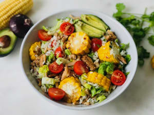 Rice Salad with Chicken and Corn