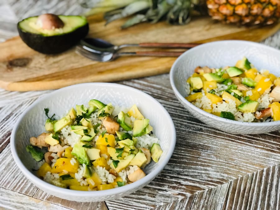 Rice Salad with Chicken and Pineapple