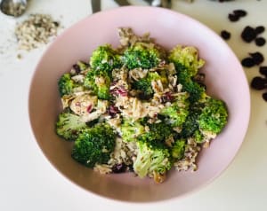 Broccoli Salad with Chicken and Seeds