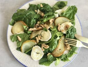 Spinach, Goat Cheese, and Pear Salad