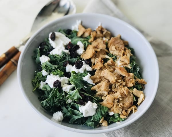 Kale Salad with Chicken and Cheese