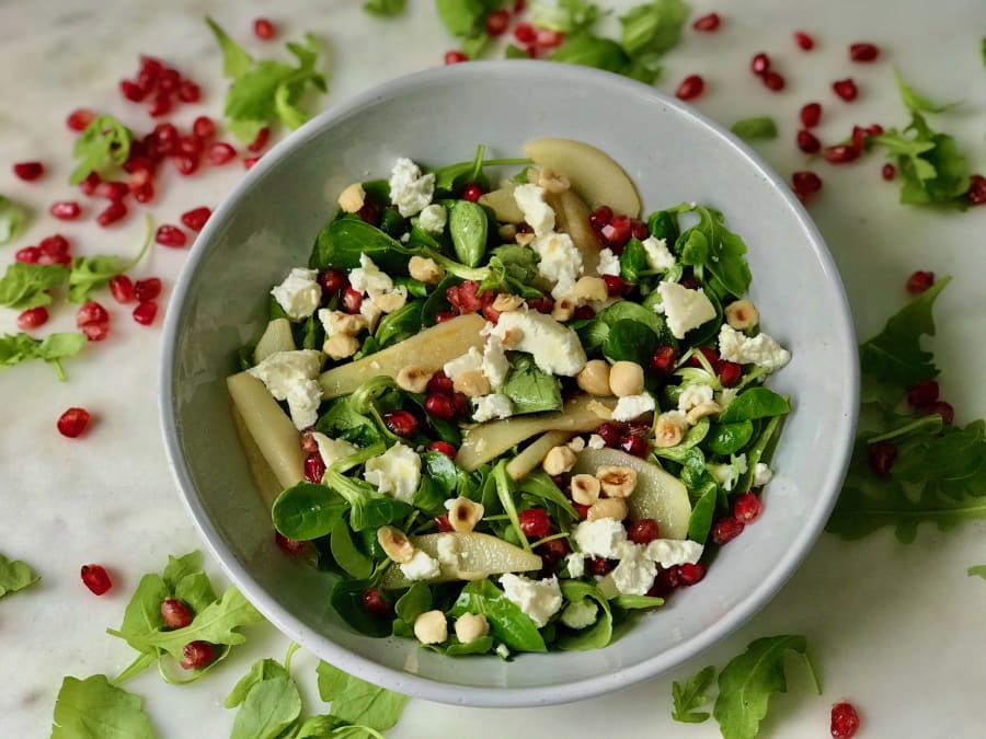 Pear, Goat Cheese, and Pomegranate Salad