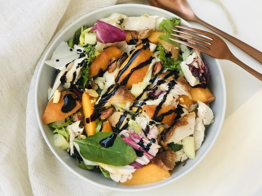 Chicken Salad with Cheese and Peach
