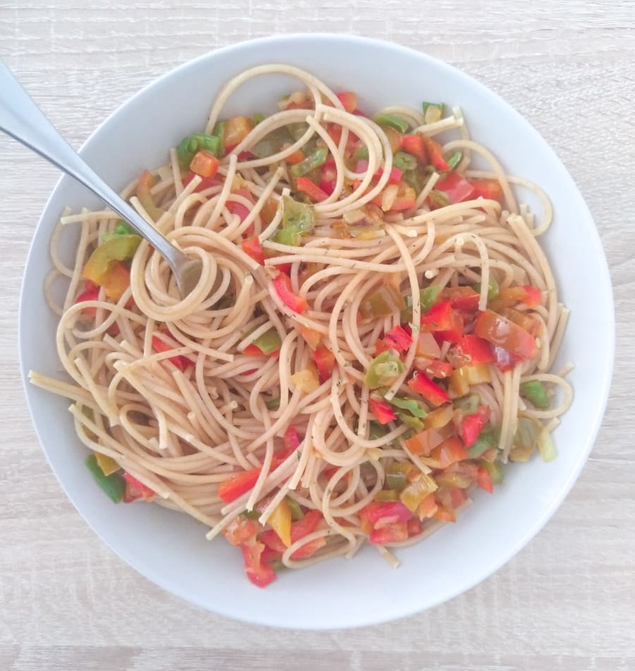 Spaghetti with Bell Peppers
