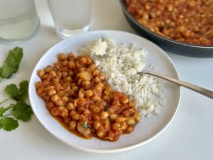 Guiso de Garbanzos con Berenjena