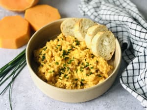 Creamy Scrambled Eggs with Cheese and Pumpkin