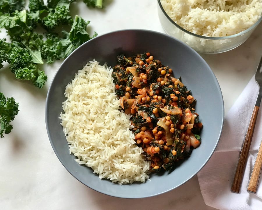 Lentils with Kale and Rice