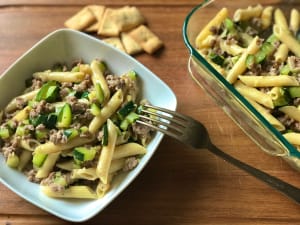 Macaroni with Zucchini and Ground Meat