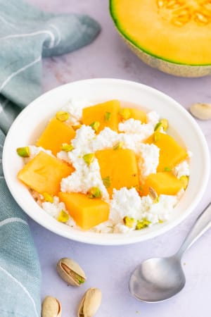 Melon with Ricotta and Pistachios