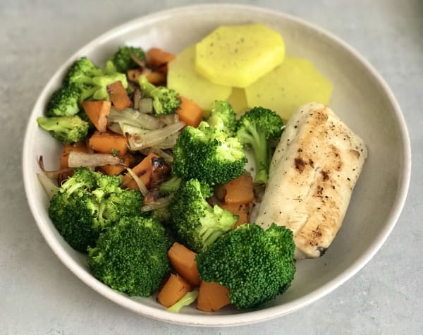 Hake Bowl with Squash and Broccoli