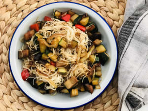 Noodles with Zucchini and Eggplant