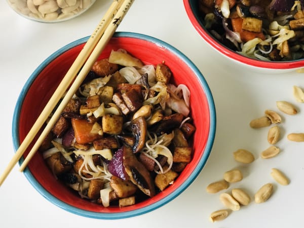 Mushroom and Tofu Noodles