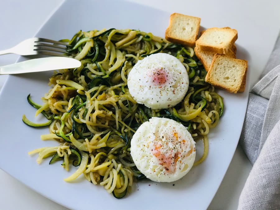Zucchini and Potato Noodles with Egg
