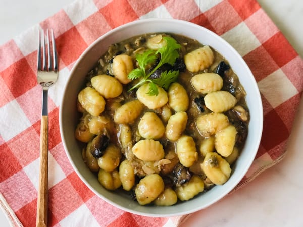 Gnocchi with Dates, Wild Mushrooms, and Gorgonzola