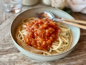 Pasta con Pisto de Berenjena