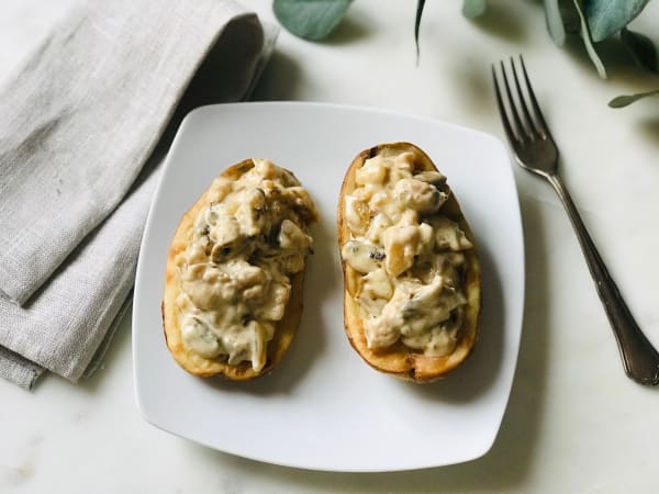 Mushrooms and Blue Cheese-Stuffed Potatoes