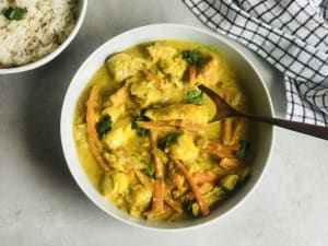 Pescado en Salsa de Curry estilo Asiático