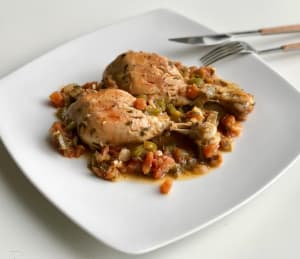 Stewed Chicken with Orange and Tomato