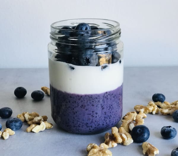 Chia Pudding with Blueberries and Yogurt