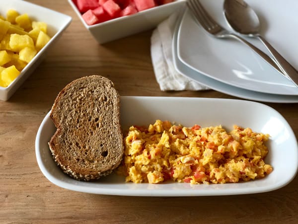 Scrambled Eggs with Tomato and Onion